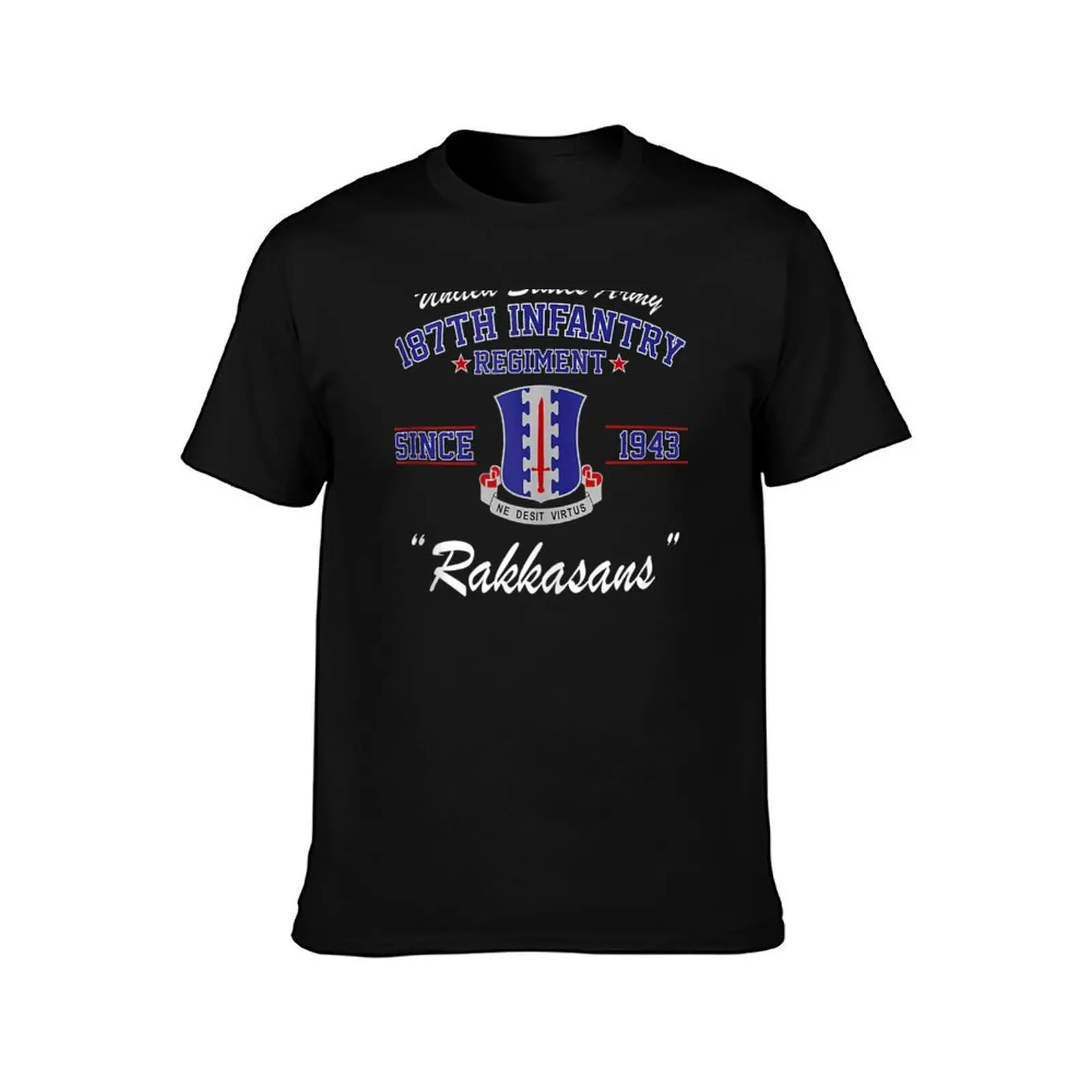187th Infantry Regiment - Rakkasans T-Shirt, Summer Casual Cotton Tee, Oversized Streetwear Tops, Vintage Graphic Print
