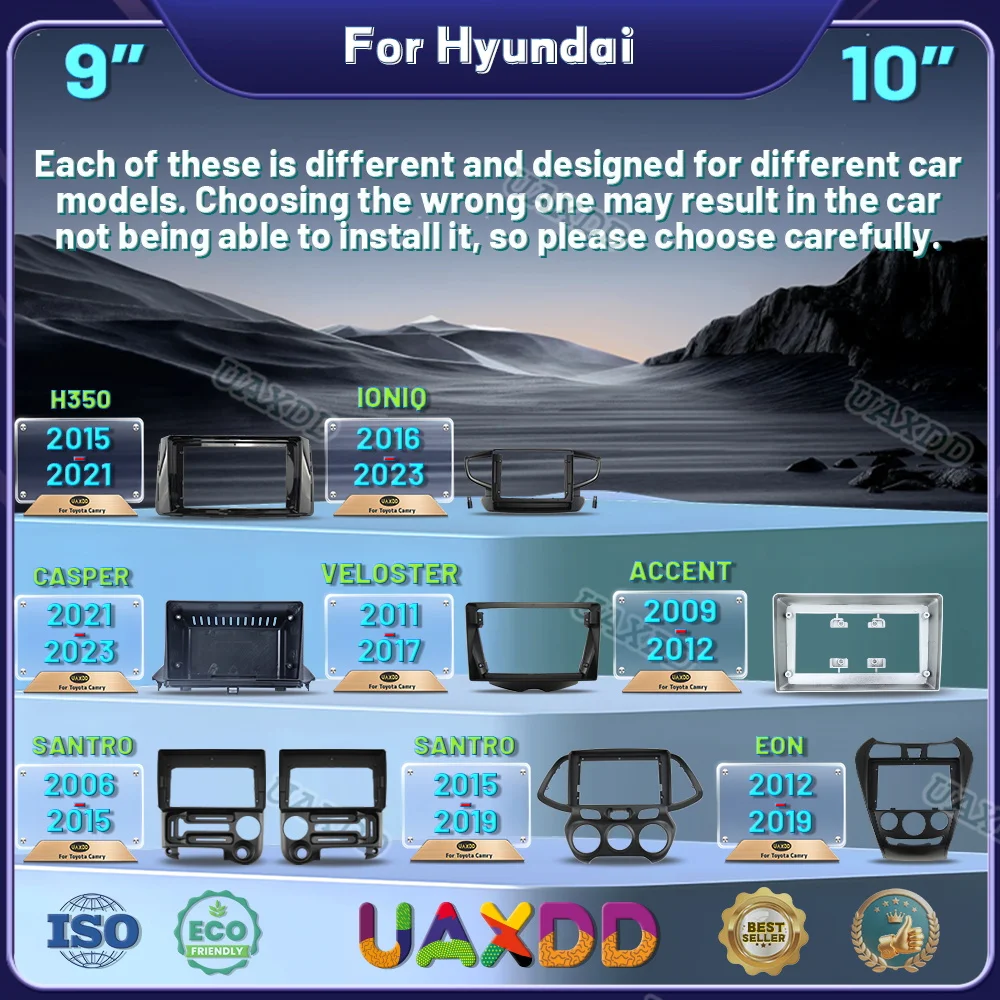 

Для 2006-2015 Hyundai SANTRO 2016-2023 IONIQ 9INCH автомобильный DVD MP5 радио Android рамка видеоплеер приборная панель мультимедийный стерео комплект