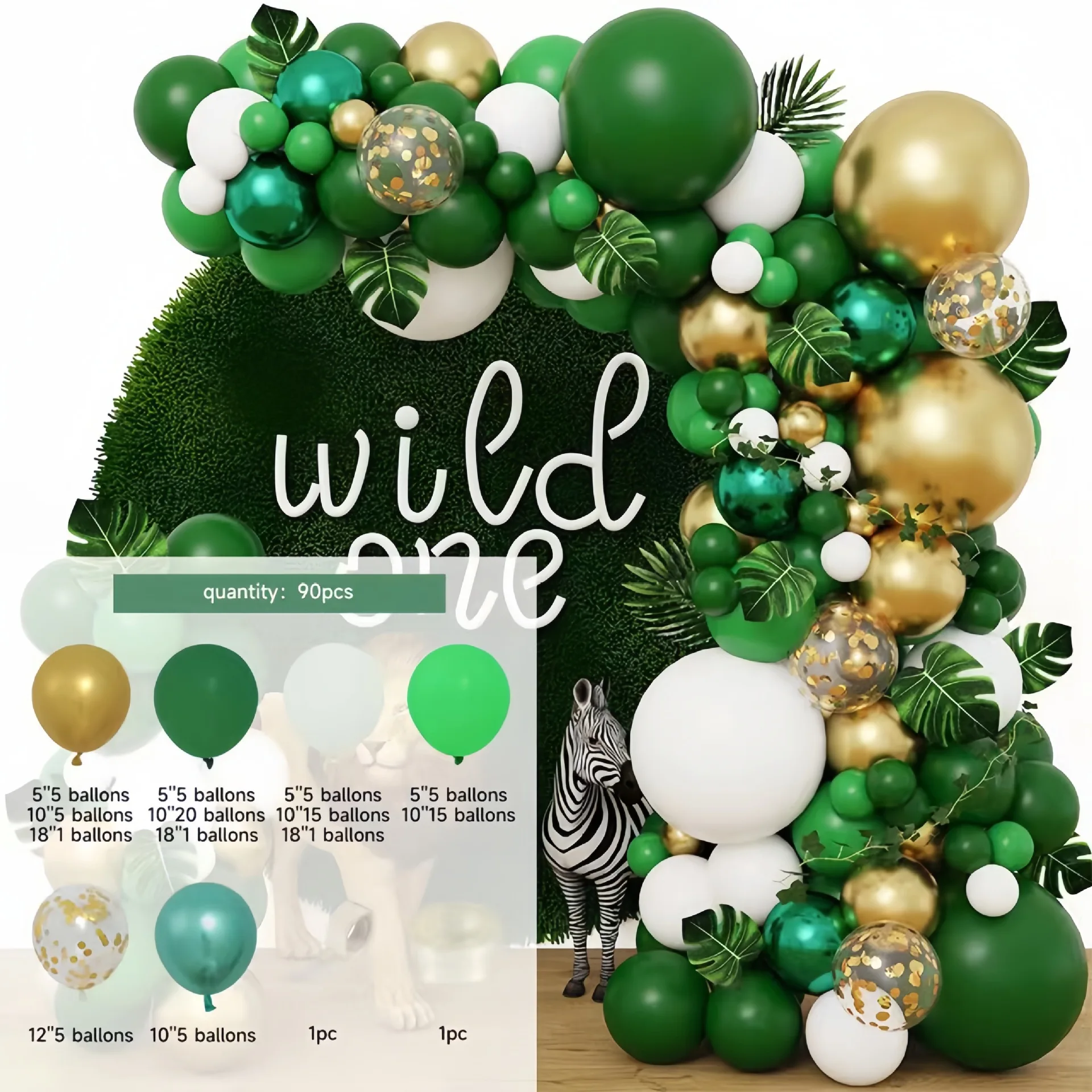 

1Set Green Balloon Garland Arch Kit Happy Birthday Party Decorations Confetti Ballons Baby Shower Baloon Wedding Decor Globos