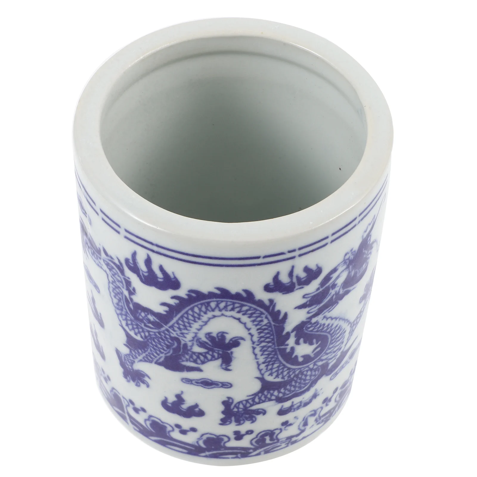 

Chopsticks Dragon Pattern Blue and White Porcelain Spoon Bucket Nice Holder Ceramics