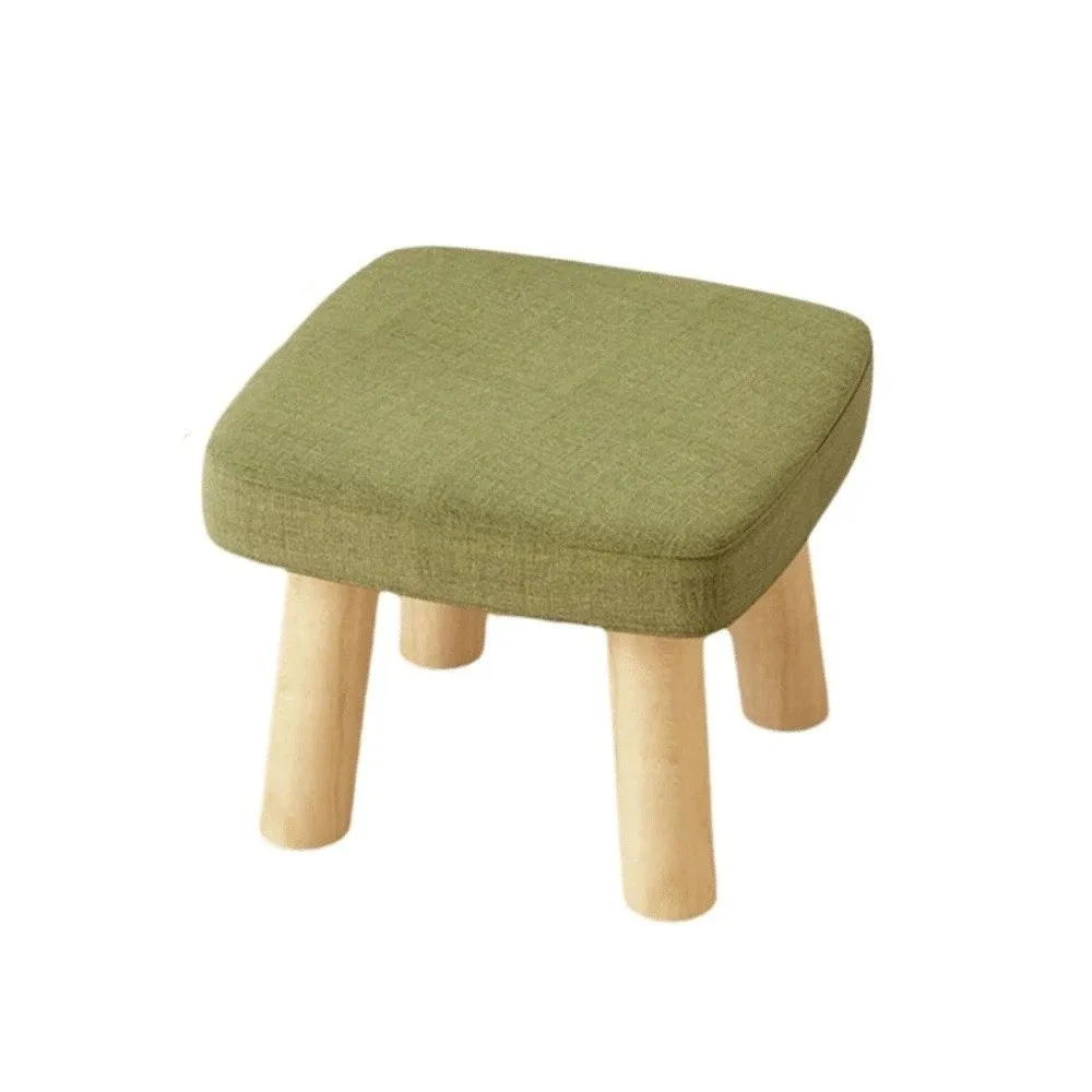 Soft Solid Wood Small Foot Stool Non-Skid Large Load Bearing Low Seat Comfortable Thickened Sponge