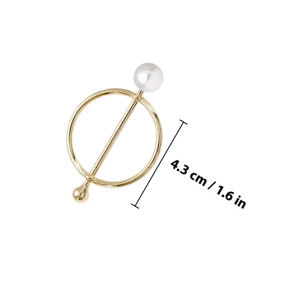 5Pcs Pearl Scarf Buckle Delicate Alloy Brooch Clip Vintage Style Scarf Fasten Clamp Elegant Clothes Decor for Wedding Party