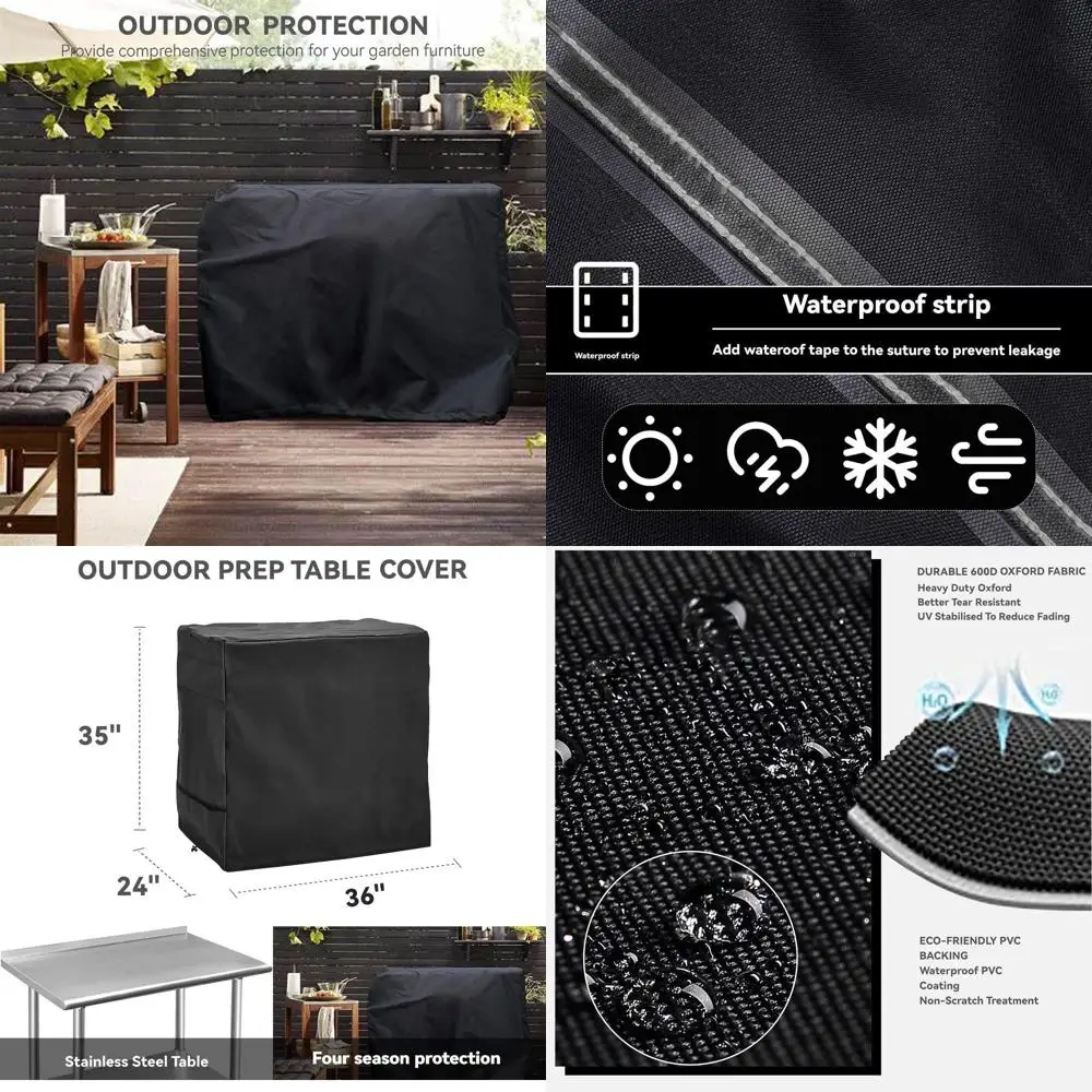 

Outdoor Prep Table Cover - Heavy Duty Waterproo Cover or Unity Small Portable Table, Compatible with 36 inch Outdoor Utility Car