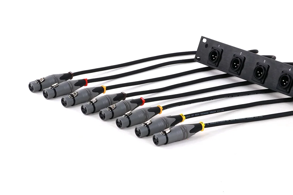 1-teiliges Gehäuse 8-Wege-1u-XLR-Jump-Rack mit XLR-Stecker-D-Stecker an XLR-Buchse Audio kabel 0,5 m-2,5 m oder kunden spezifisch – Detail 14
