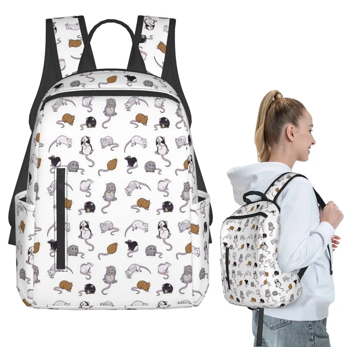 

Rats, Rats, Rats Backpack Student BookBag Children School Bag Laptop Shoulder Bags Boys Girls