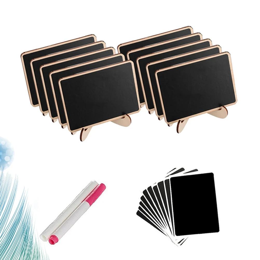 

10pcs Mini Chalkboards With Holders Wooden Reusable For Wedding Party Home Decoration Blackboard Pen Set