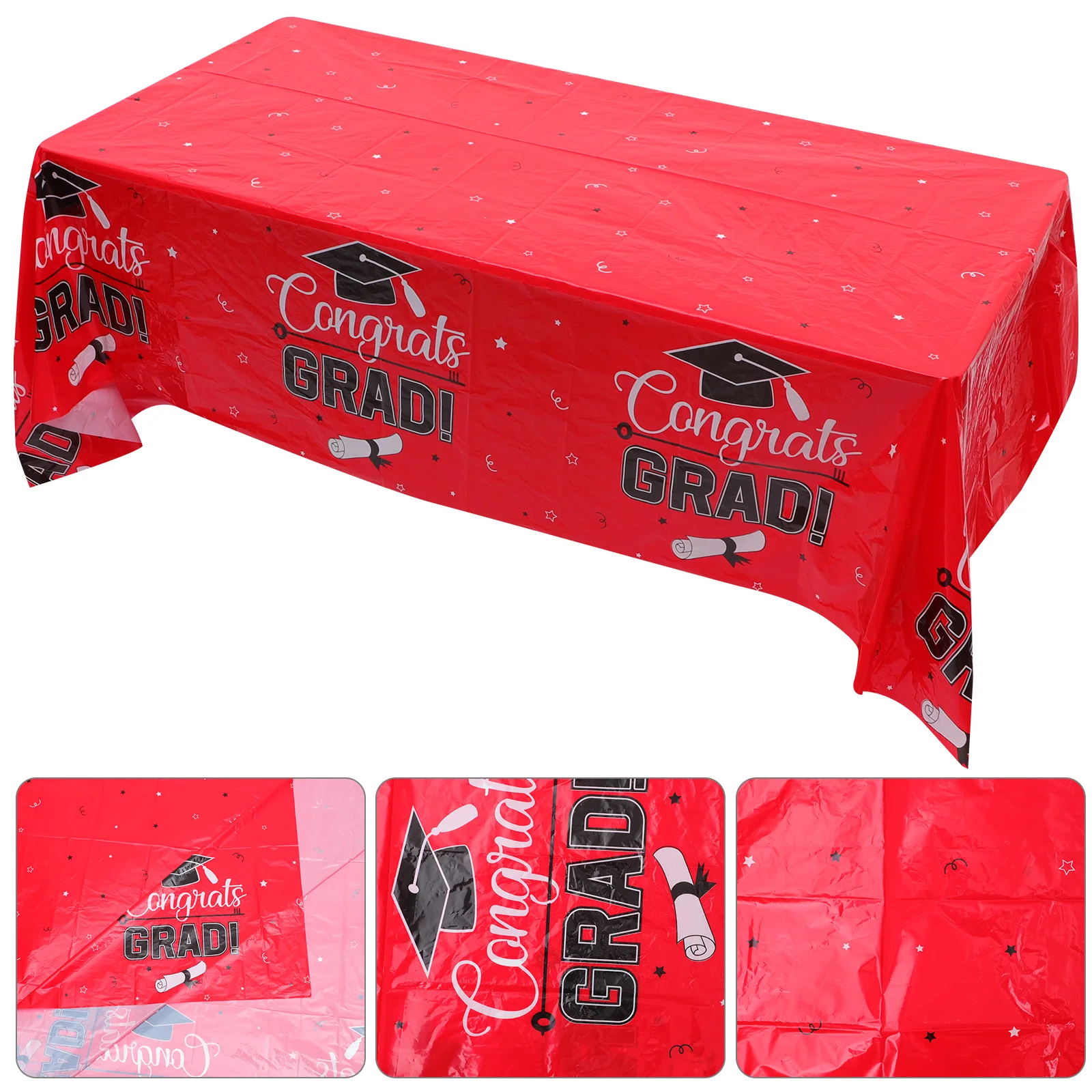 

Graduation Tablecloth 2023 Decorations Class Congrats Banner Party Centerpiece Supplies Practical Table Cover Cloth PE Material