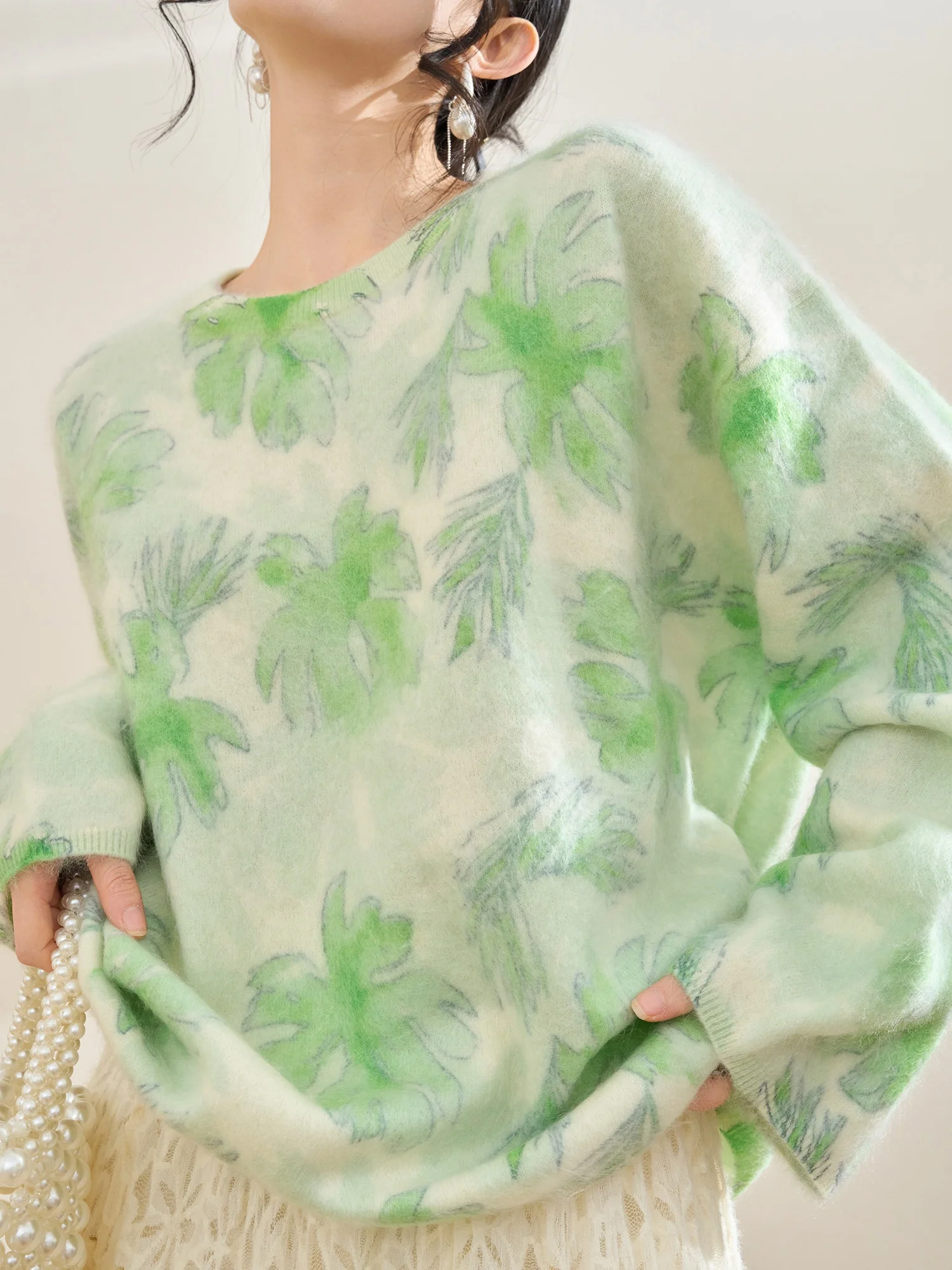 

Свитер Flowing Era Soft с цветочной вышивкой и круглым вырезом, зимняя одежда для дома и улицы, новая модель, женский, удобный, с длинными рукавами