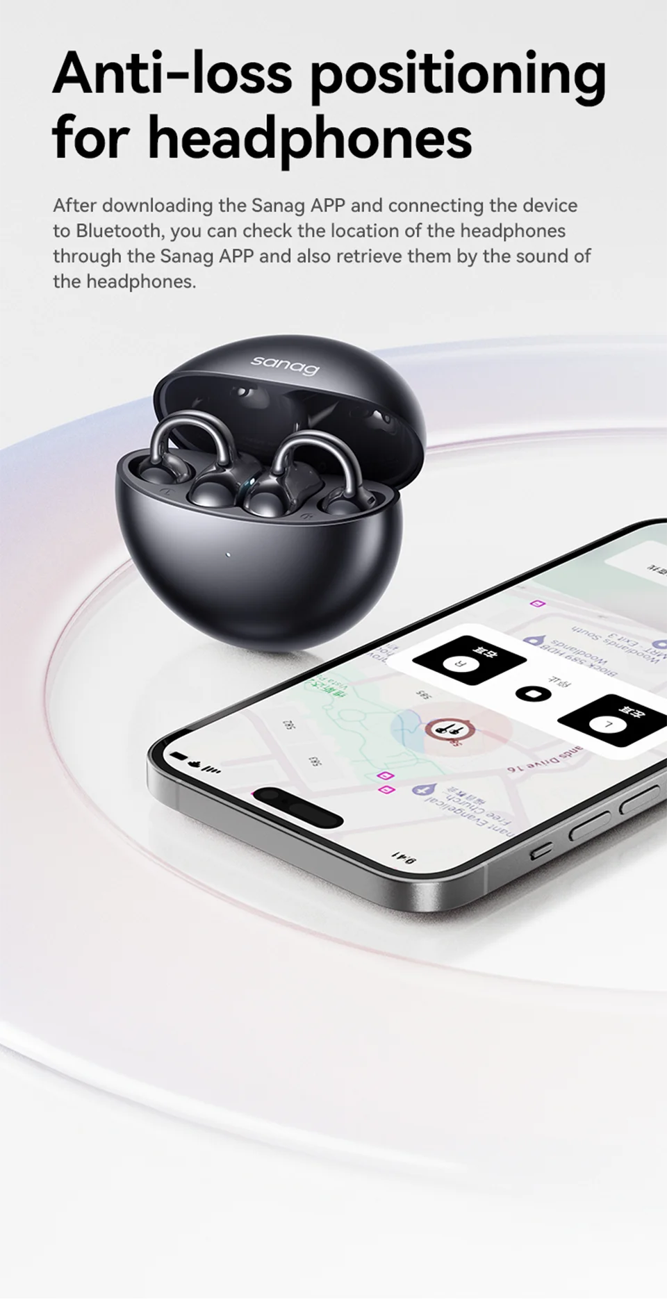 Sanag S6S Ultra-Ohrclip-on-Ohrhörer mit offenem Ohr, HiFi-Kopfhörer mit verlustfreier Klangqualität, kabellose Bluetooth-Ohrhörer mit tiefem Bass – Detail 20