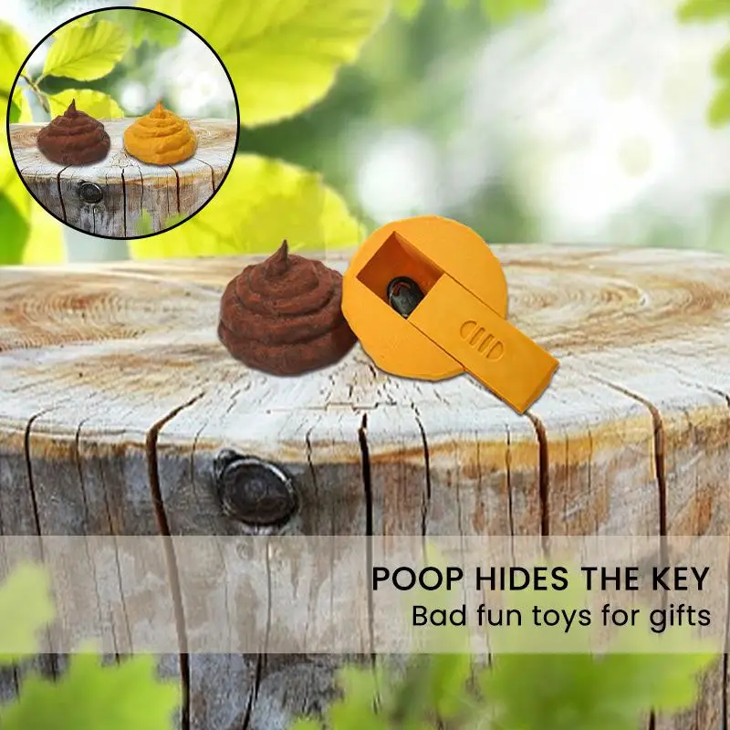 

Yellow Brown Funny Poop Key Box House Safe Hidden Hide Storage Security Case Poop Shape Stocked Sundries Storage Boxes Key Box