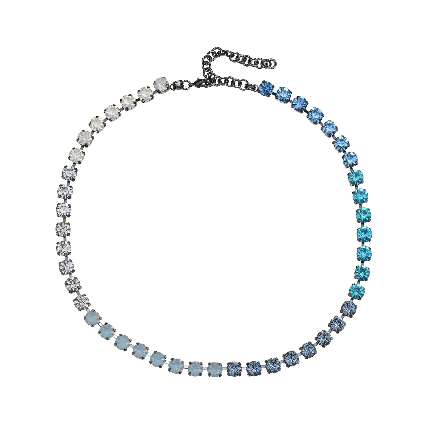 BEUTIFOR Strassperlen, bunte Kristall-Halskette für Damen, handgefertigt, Krallenfassung, Zirkonia-Halsband, Zubehör – Detail 12