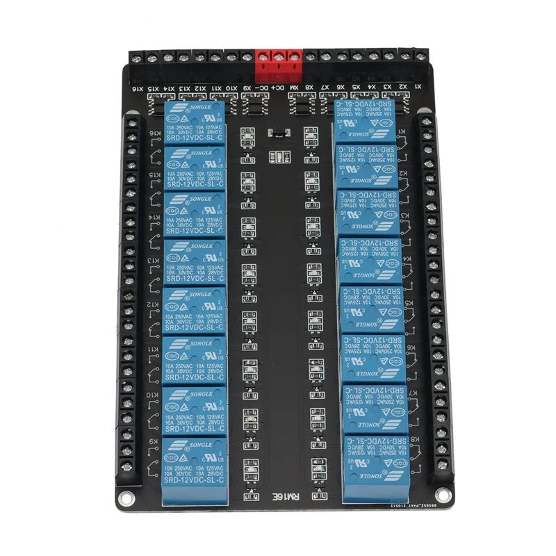 16-Way Relay Control Module/Isolated Expansion Module/High/Low Level Trigger/5V/12V/24V