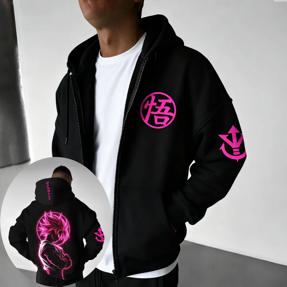 

Dragon Ball мужское и женское пальто на молнии, свитер с капюшоном, куртка с длинными рукавами, Goku, черный аниме, весенне-осенний новый теплый топ