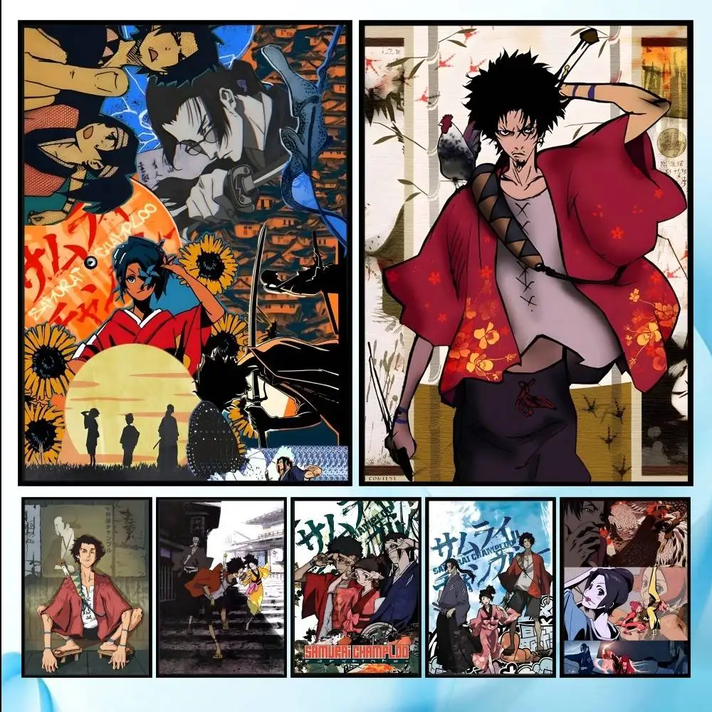 

Anime S-Samurai Champloo Poster Waterproof HD Art Wall Decal Self-Adhesive Print. Aesthetic Home Room Decor for Living Room Bedr