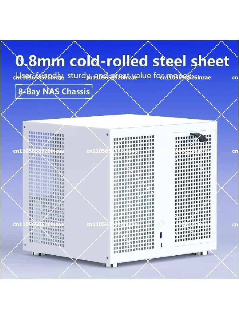 Sagittarius 8-Bay NAS Chassis ATX High Power PCIe Backplane Cool Hard Drive Case for MATX Motherboard