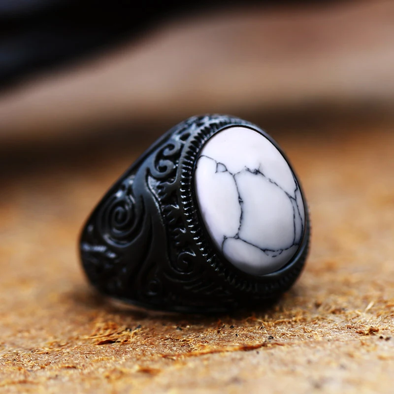 Beier 316L Stainless Steel Vintage White And Tiger Eye Brown Eye Men\'s Ring Fashion High Quality Jewellery LLBR8-699R