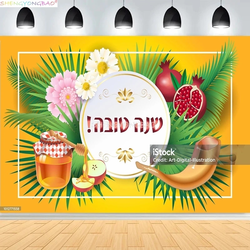 Judaism Happy Hanukkah Background Jewish Jesus Passover Candlestick Party Candles Kwanzaa Bread Decor Photography Backdrop IS-03