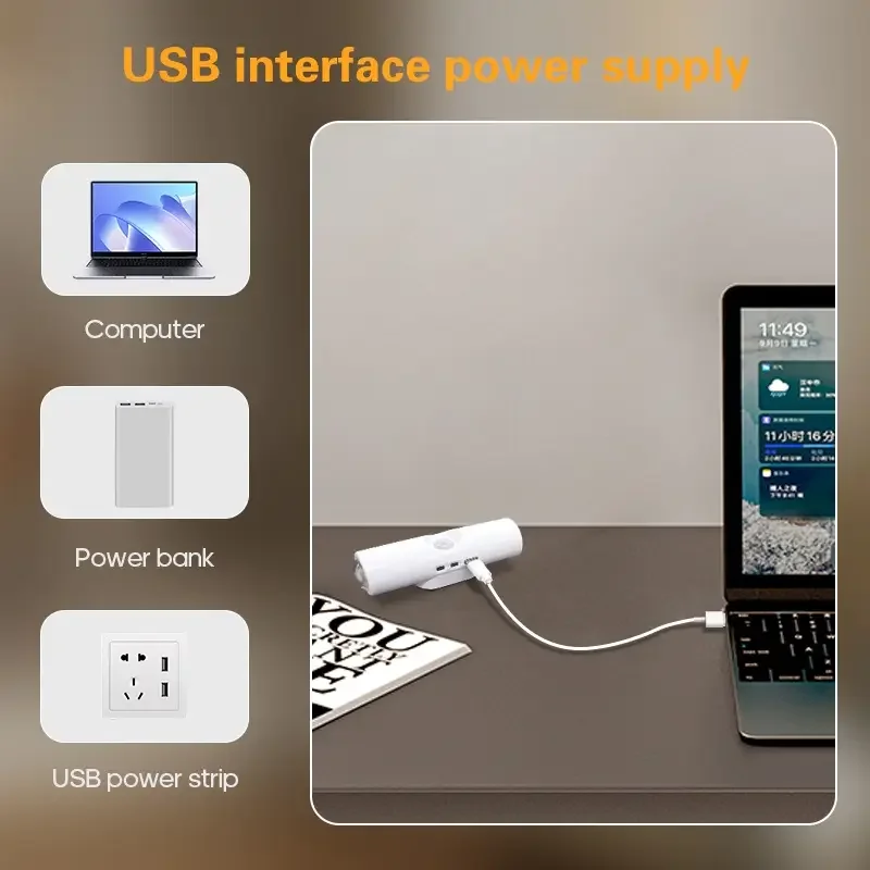 1/2/4/6 قطعة 3-color قابل للتعديل LED مصباح لجهاز الاستشعار USB شحن ذكي ليلة ضوء الحائط مناسبة لمكتب السرير