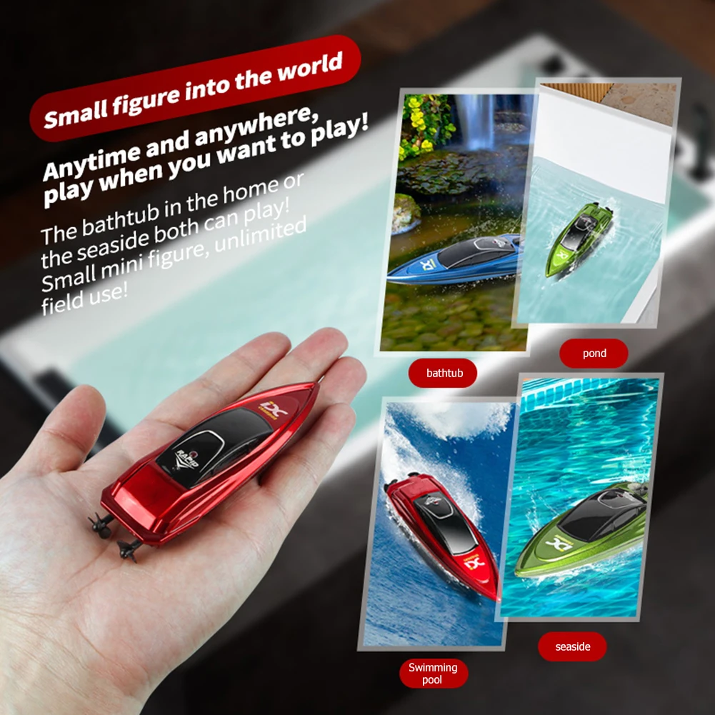 

LED Light Waterproof Electric Remote Control Ship 2.4GHz High Speed Mini RC Boat
