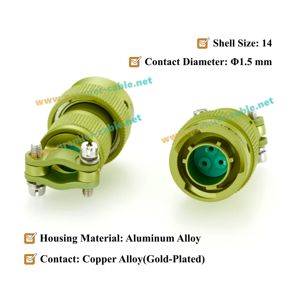 ZH23 Series 3 Pin Female Bayonet Connector with Straight Cable Clamp Tail, ZH23-3/14P-6-B, СНЦ23-3/14P-6-B, SNTS23-3/14R-6-V