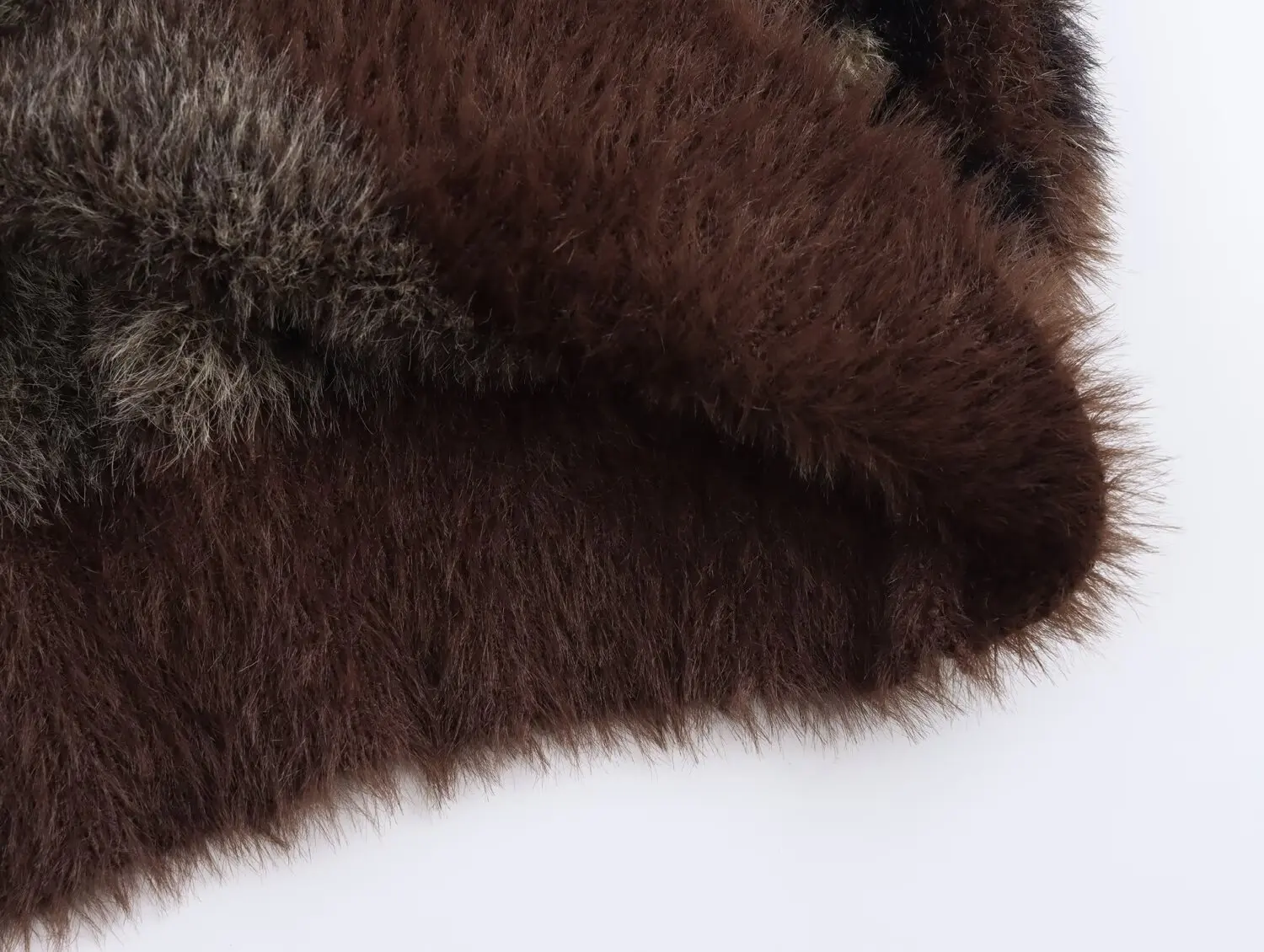 Cárdigan de punto con cuello redondo de Jacquard de piel Artificial que exude una atmósfera perezosa sin perder suuten y encanto