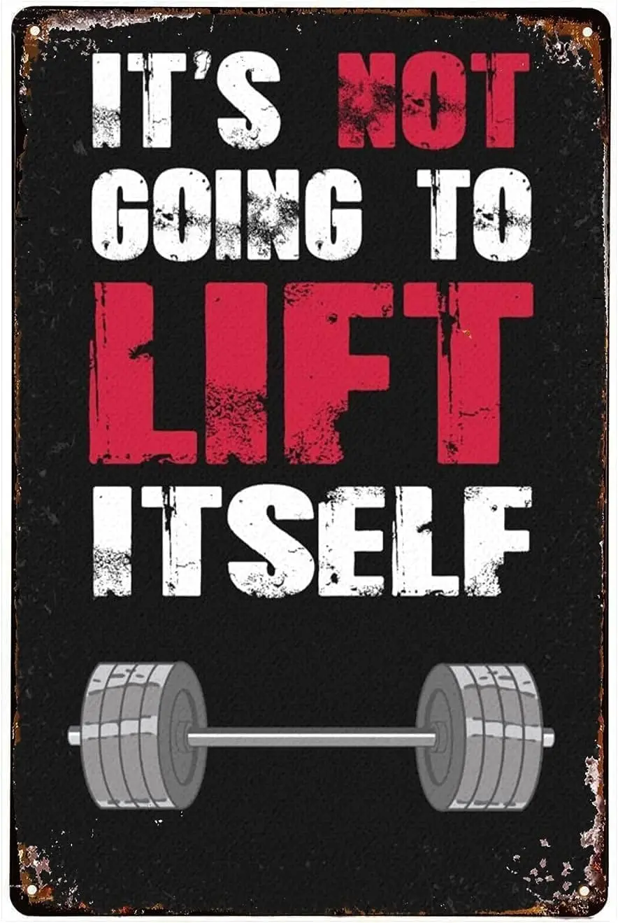 Youpinnong Gym Metallschilder Fitness-Kunst Gewichtheben Bodybuilding Motivation „It's Not Going to Lift Itself“ Schild Plakette