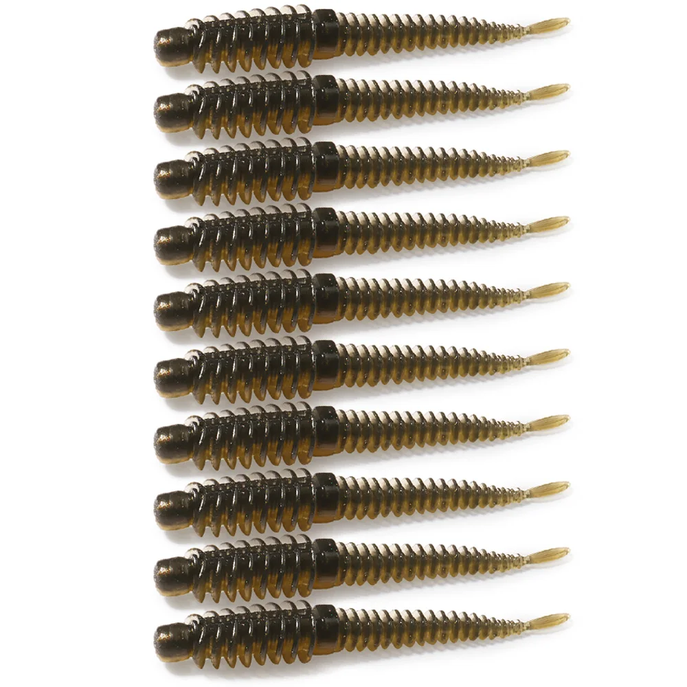 10 stücke Weiche Köder 6,5 cm 7,5 cm 8,5 cm Gewinde TPE Wurm Haken Karpfen Angeln Crankbait Pesca Swimbait getriebe Fisch Geschmack Silikon Köder