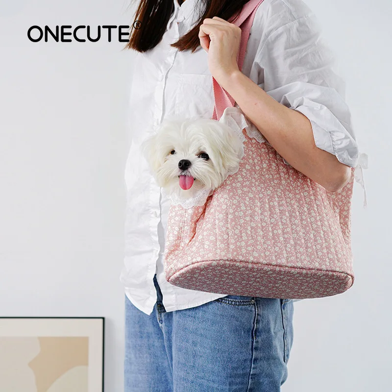 

New Arrival Pink Cat Dog Handbag Going Out Portable One Shoulder Pet Bag Breathable Teacup Dog Cat Backpack Fashion Pet Supplies