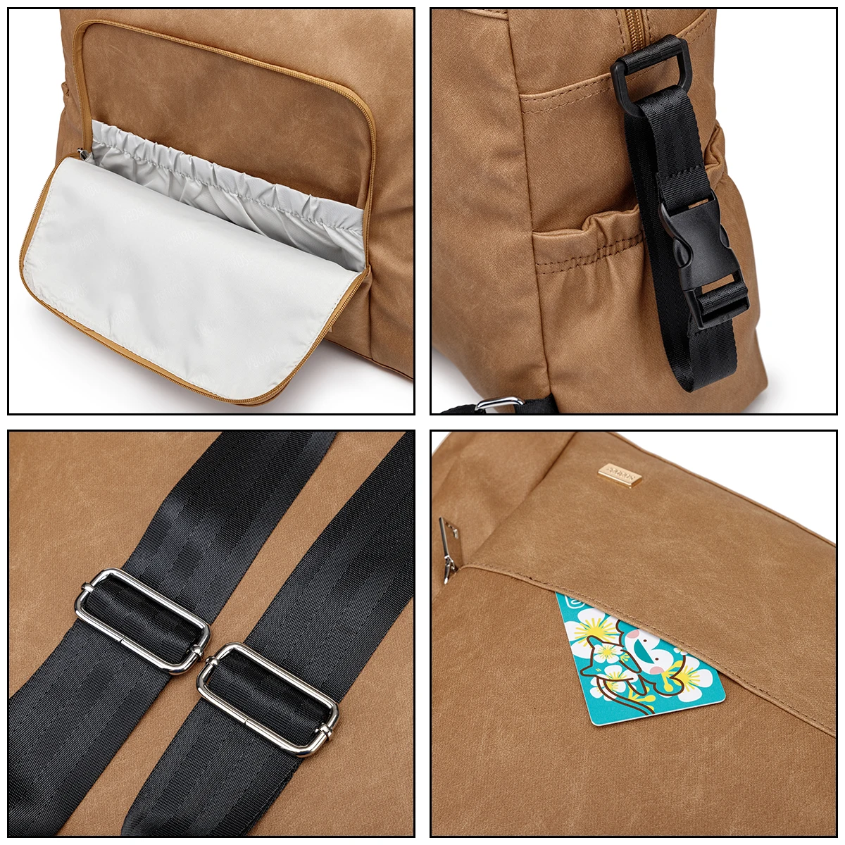 حقيبة ظهر Soboba New Mommy Diaper ذات سعة كبيرة ومتعددة الوظائف وحقيبة حفاضات مقاومة للماء للخروج السريع مع شريطين