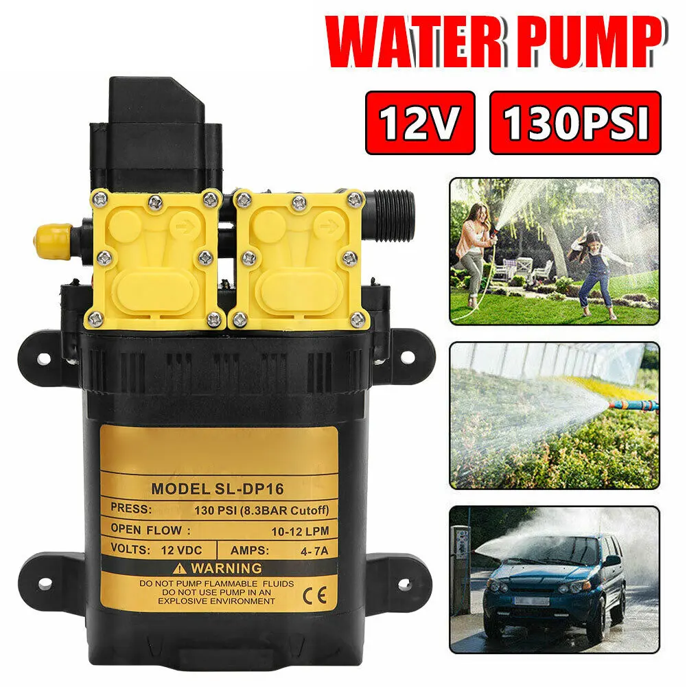 12LPM Caravan Dual Core Power Dual Pump Water Pump High Pressure Self-Priming Camping Boat Farm Fruit Tree Spraying Accessories