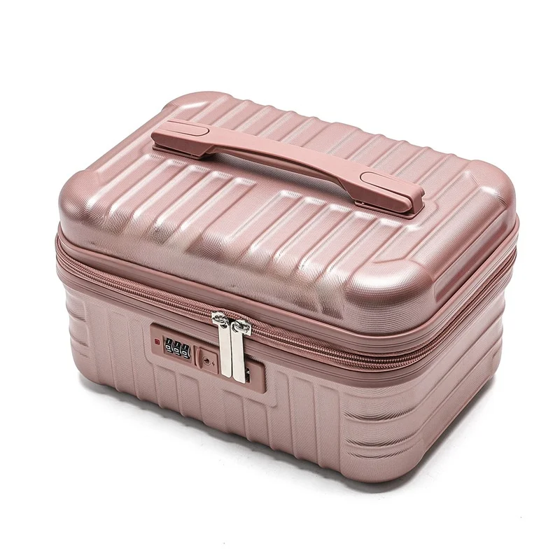 Small Handheld eup Box 4 Inch Women's Lage Storage Box  Travel Suitcase with Password Lo Portable Cosmetic Bag