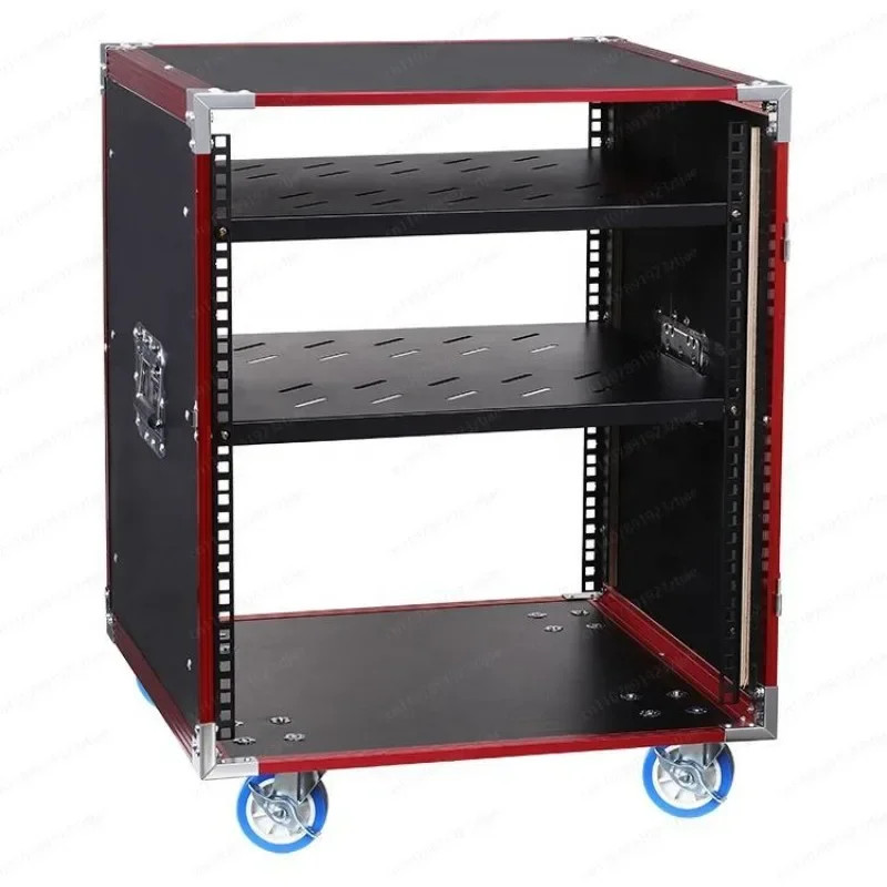 12U Amplifier Rack Case, 9mm Plywood with Metal Ball Corners, Rolling ATA Flight Case for Touring