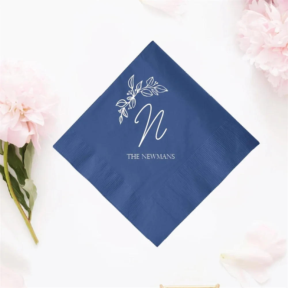 

50PCS Custom Paper Napkins, Personalized Paper Napkins, Custom Wedding Napkins, Personalized Wedding Napkins, Custom Wedding Nap