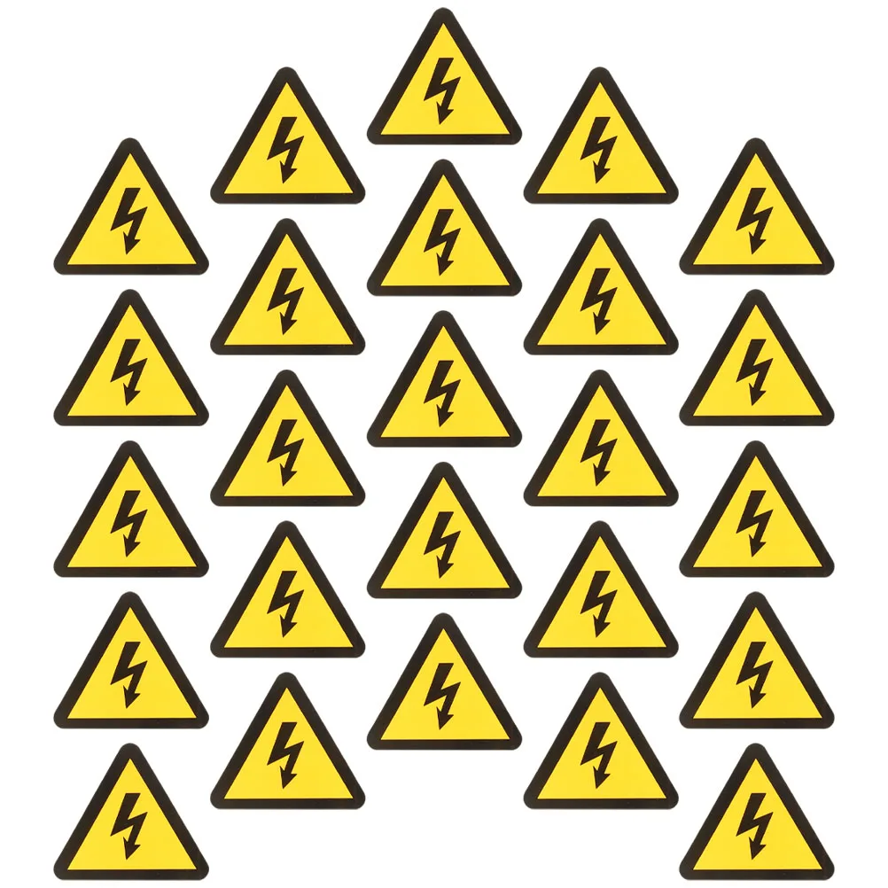25 Sheets Electric Shock Warning Sticker Easy Peel Quick Install Electric Panel Labels Caution Safety Decals for Indoor Outdoor