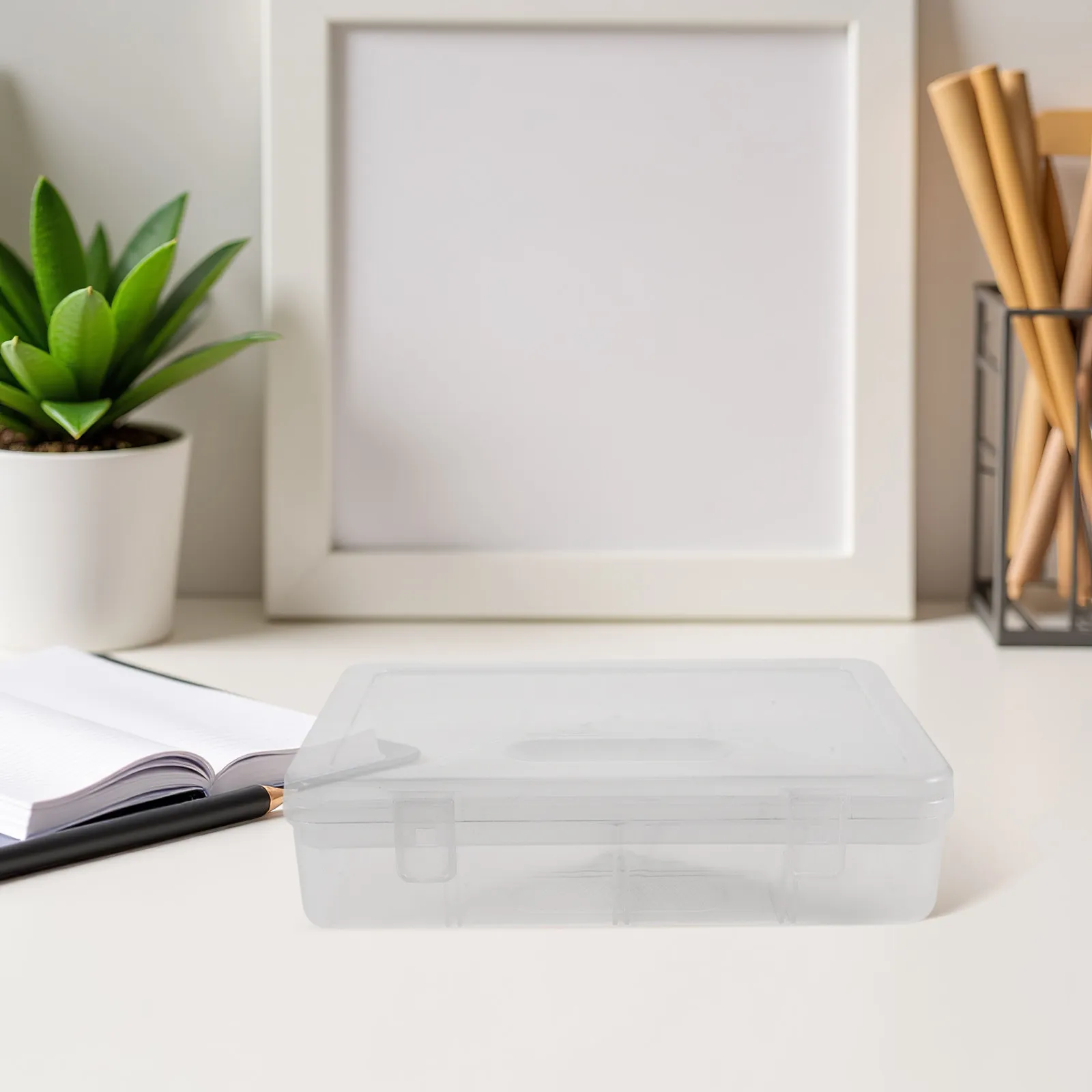2pcs-transparent-paint-brush-holder-box-double-layer-drawing-pen-organizer-case-art-supply-storage-watercolor-brush-crayon