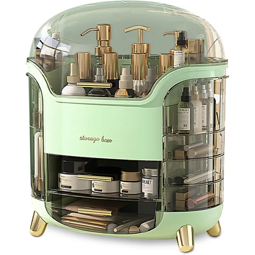 

Портативный многофункциональный органайзер для косметики и украшений серии Light Luxury, пылезащитный бокс для хранения помад, средств по уходу за кожей и макияжа