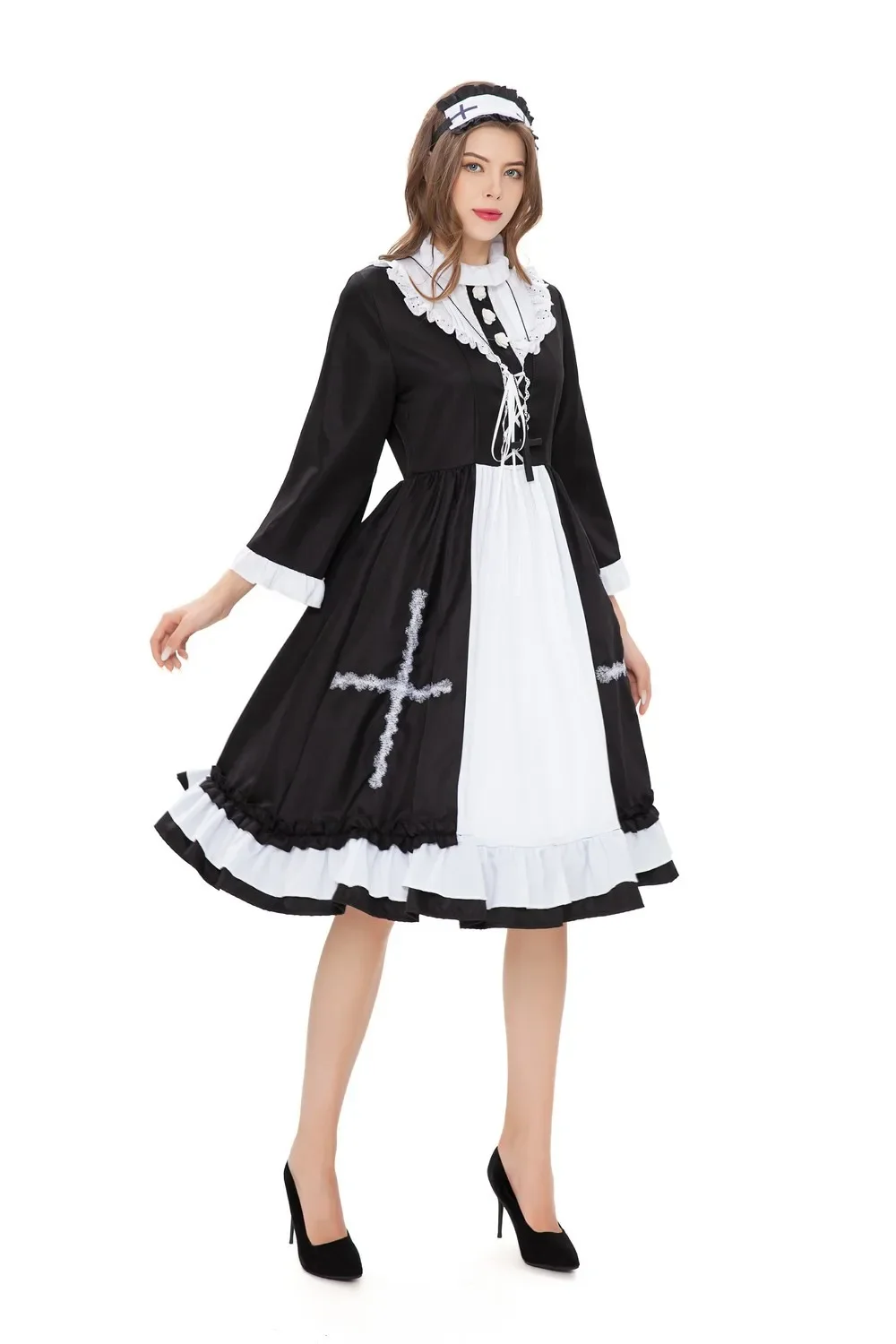 Sexy Lolita Jurk Meid Kostuum Halloween Voor Vrouwen Nonnen Cosplay Kostuums