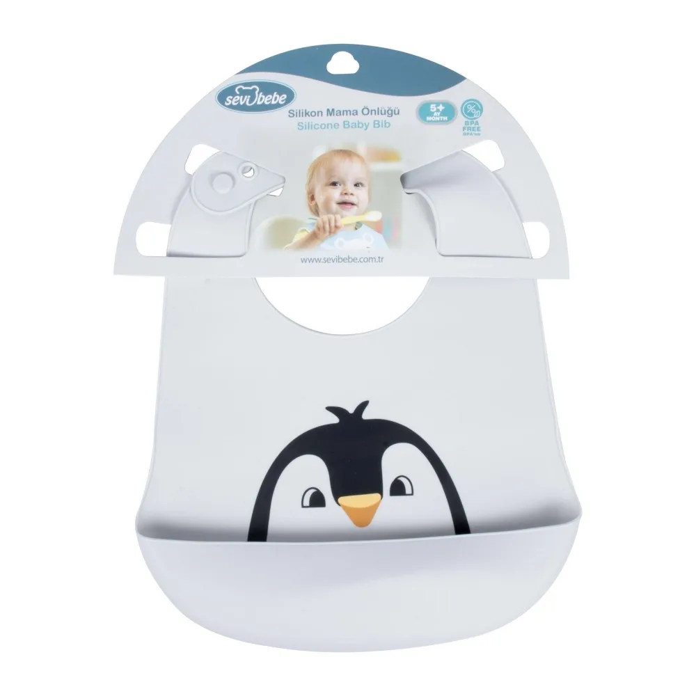 Babador de silicone cor cinza