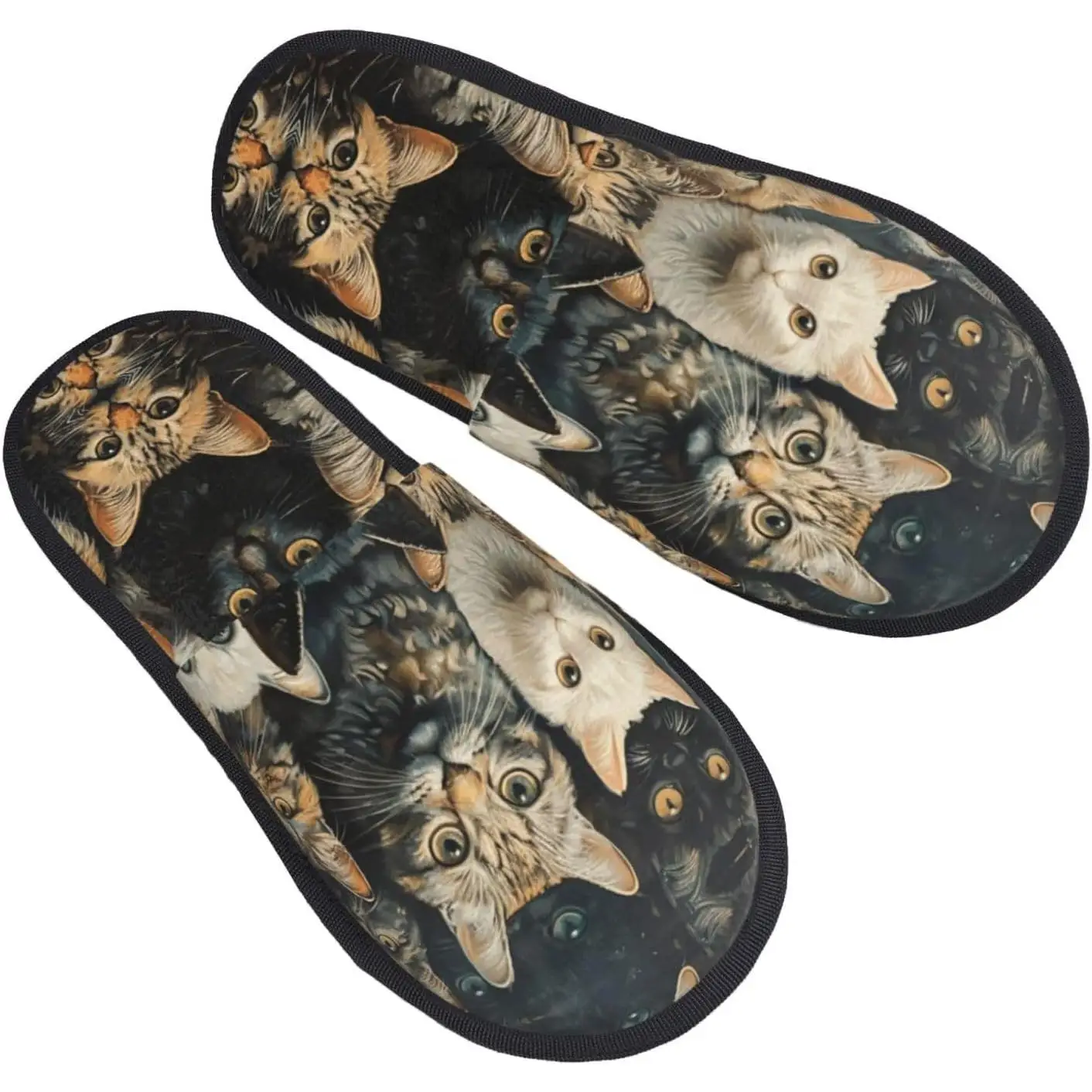 

Cat printing Fall Winter Fuzzy Slippers Comfy House Shoes,Portable for Hotel Travel Gifts for Women and Men On Indoor Outdoor