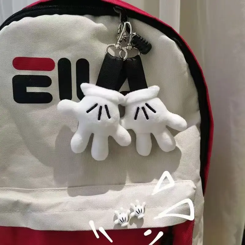 かわいいマウスの手の形のぬいぐるみキーホルダークリエイティブ車のキーリングバッグチャームバックパック財布アクセサリー女性カップルバレンタインギフト