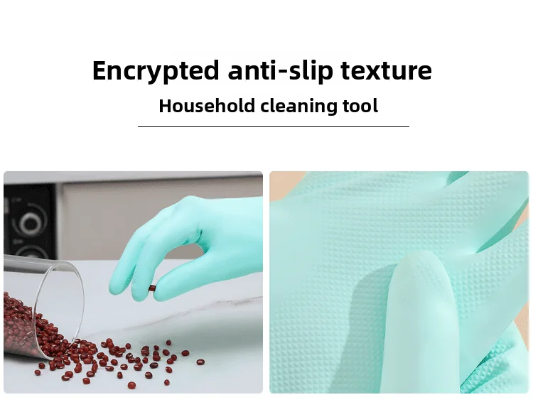 Reusable Thickened Nitrile Cleaning Gloves, Latex-Free Waterproof Household Gloves for Dishwashing & Laundry