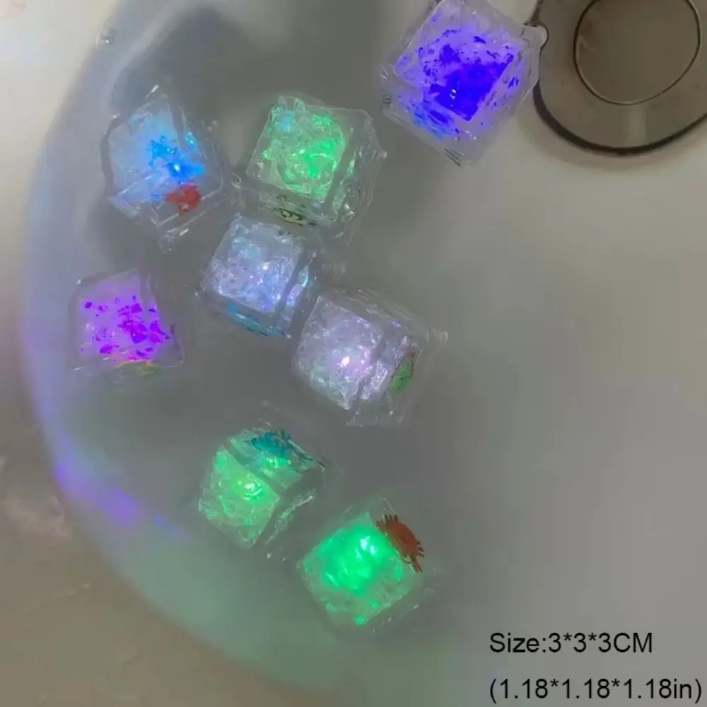 2024 cubitos de hielo Led coloridos, regalo de cumpleaños luminoso romántico, regalos de bañera superbrillantes