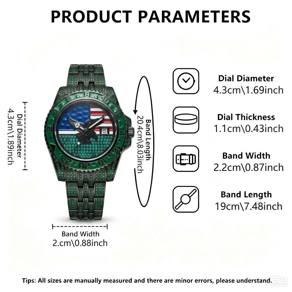 Men's badge totem calendar watch, block dense cluster shape strap, street trendy luxury style