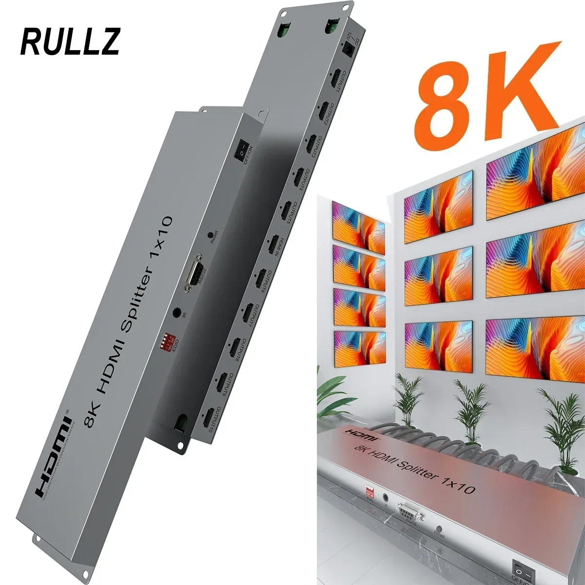 

Разветвитель HDMI 1 в 10, 8 к, 60 Гц