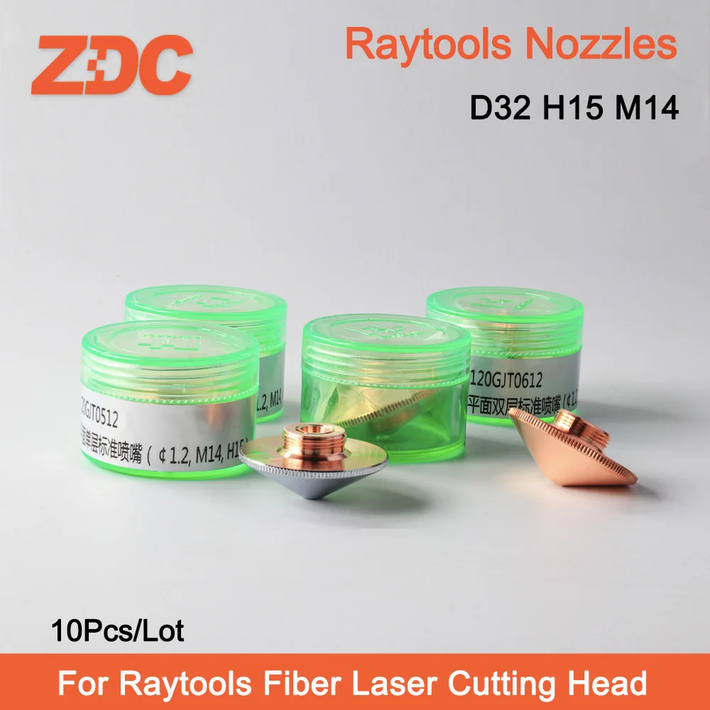 Imagem -05 - Original Raytools Bocal Único Camadas Duplas 10 Peças Lote Dia.32 mm H15 M14 Calibre 0.85.0 para Fibra Laser Nozlle Cabeça de Corte