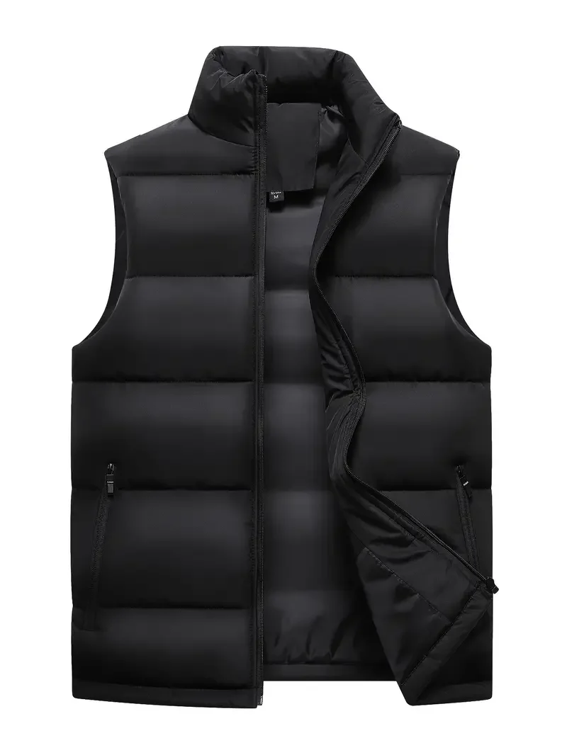 Men's Down Jackets Vest Sleeveless Autumn Winter Mens Warm Vest Homme Winter Casual Padded Cotton Waistcoat Chalecos Para Hombre