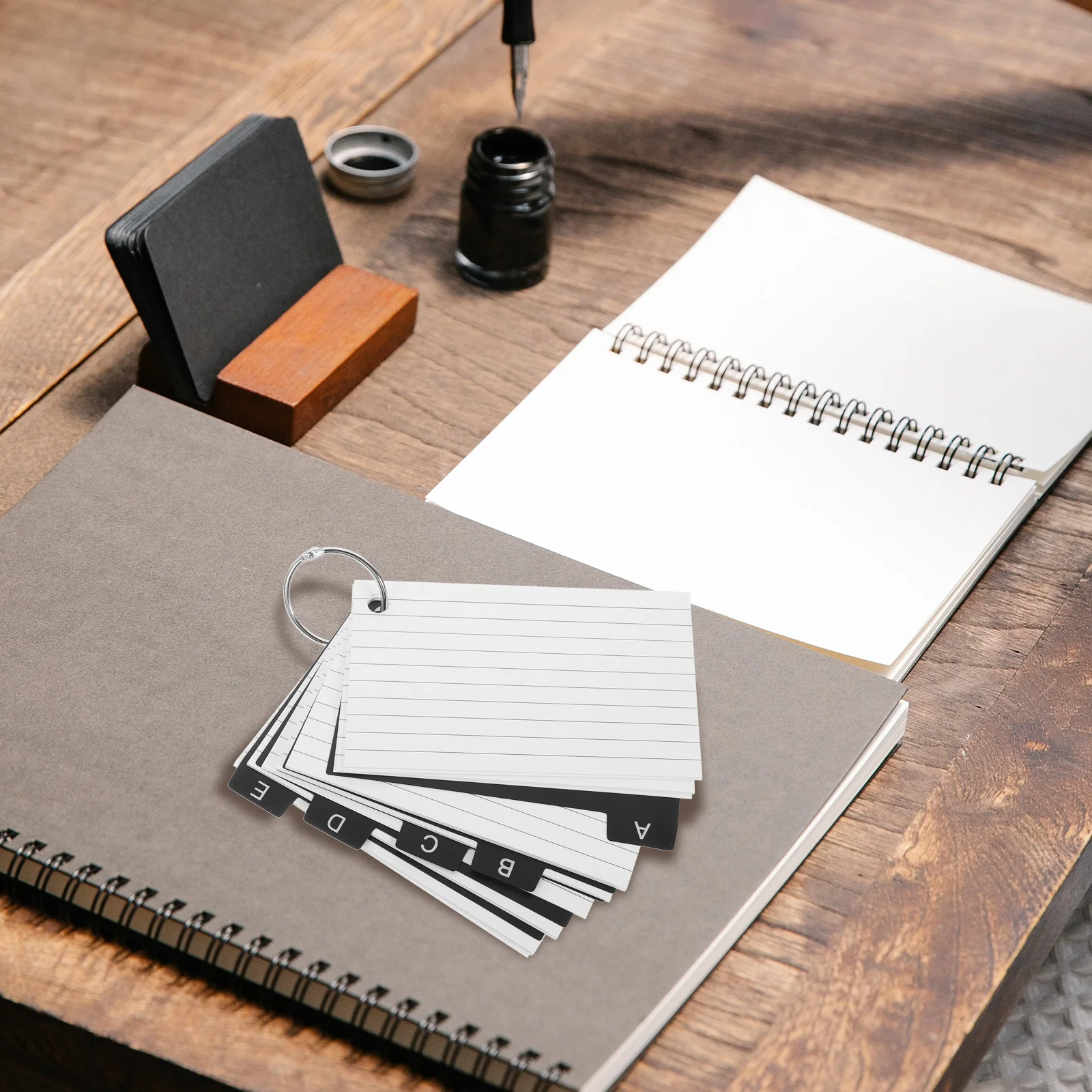 

1Set Blank Flash Cards Index Card Notepad Portable Memo Pads for Studying Office Travel Vocabulary Notes DIY Lightweight