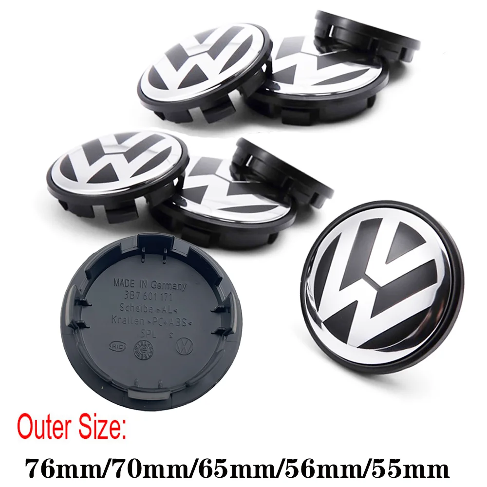 4pcs 55mm 56mm 65mm 70mm Car Wheel Center Caps Hubcap Cover for VW Volkswagen Jetta MK5 Golf Passat styling 3B7601171 1J0601171