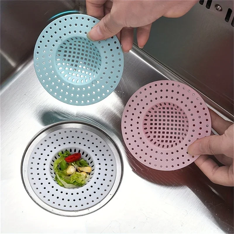 

3Pcs Multi-Color Sink Drain Mesh Filters Reusable Washable Drain Strainers Sturdy Anti-Clog Mesh Cover Insect Proof Barrier Durable Drainage Accessories Effective Hair Debris Catcher for Kitchen Sink Bathroom Bathtub Floor Drains Household Use