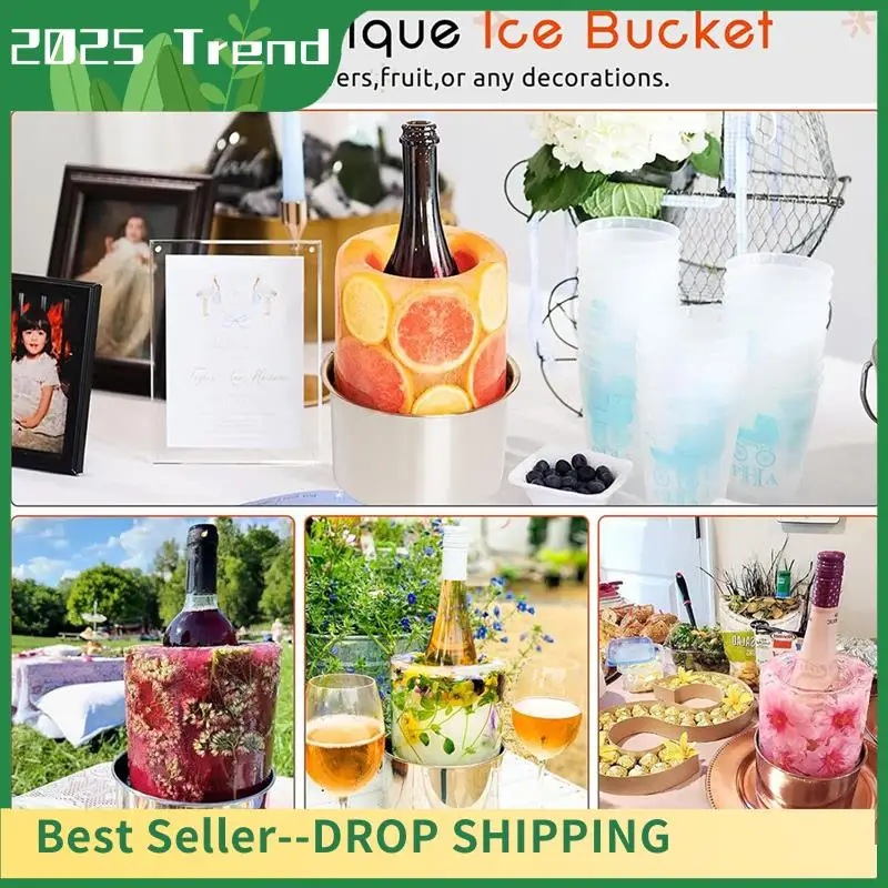 AD33 HOT Champagne Ice Mold DIY Your Bucket Ice Mold For Dinner Parties, Birthday, Bridal Shower